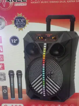 Speaker portabel 12in+2mic, promo