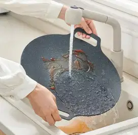 Wajan konduksi datar pemanggang barbeque grill pan