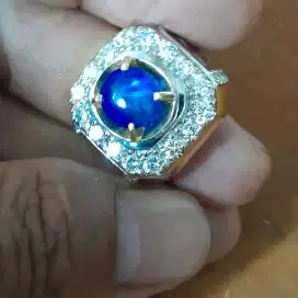 Cincin berlian blue Safir