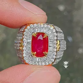 Batu Permata Natural Vibrant RED Ruby Mozambique 1.81 Ct GRI Lab Memo