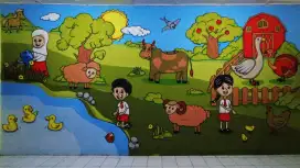 Mural lukis gambar tembok