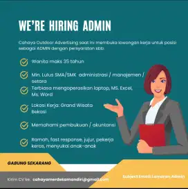 Lowongan Admin Part Time Tambun Bekasi