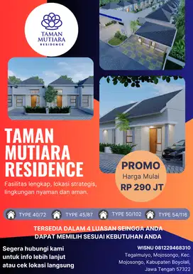 PROMO RUMAH MINIMALIS DITENGAH KOTA BOYOLALI