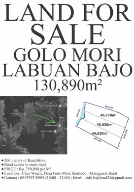 Di Jual Tanah Pinggir Pantai Di Cape Waerii Golo Mori Labuan Bajo