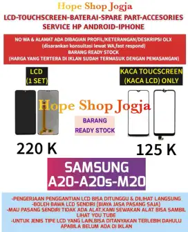Service HP/Baterai/Touchscreen/LCD Samsung A20-A20s-M20