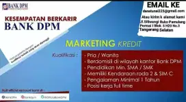 Dibutuhkan Segera Marketing Berpengalaman di BPR