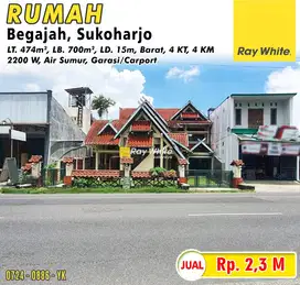 Rumah dijual di Begajah Jl Sukoharjo Wonogiri cocok untuk kuliner