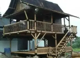 Saung bambu dan villa bambu