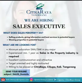 Lowongan sales & Marketing property