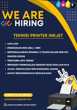 Lowongan Pekerjaan Teknisi Printer Inkjet