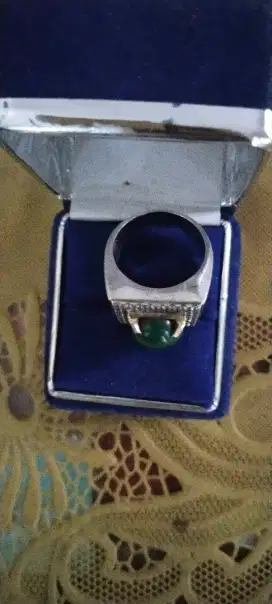 Jual cincin batu akik lumut hijau