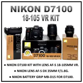 ISTIMEWA!! NIKON D7100 KIT + BG + NIKKOR LENS 35MM