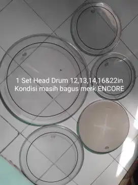 1 set head drum Encore 12, 13, 14, 16 & 22in. Pilih salah satu