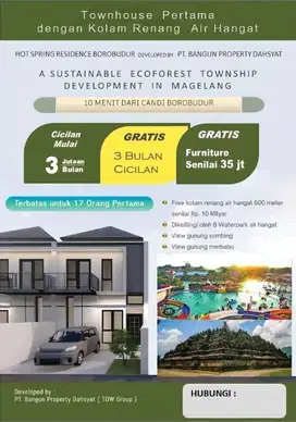 Dijual Townhouse Hot Spring Residence Borobudur