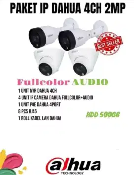 ipcam cctv dahua full color audio 2mp