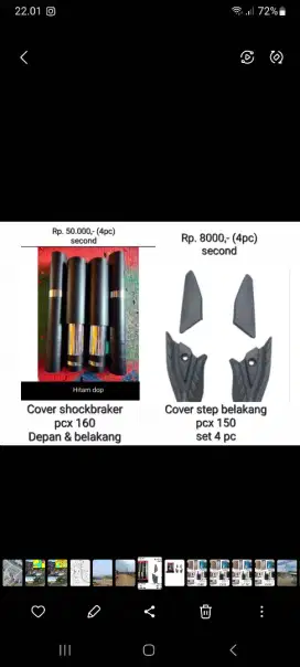 Jual MURAH cover second shockbraker&footstep blakng pcx 150/160 (NEGO)