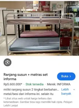 Jual ranjang besi tingkat IKEA UK.90X200