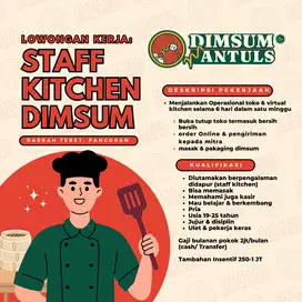 DICARI: STAFF TOKO DIMSUM (BAGIAN KITCHEN)