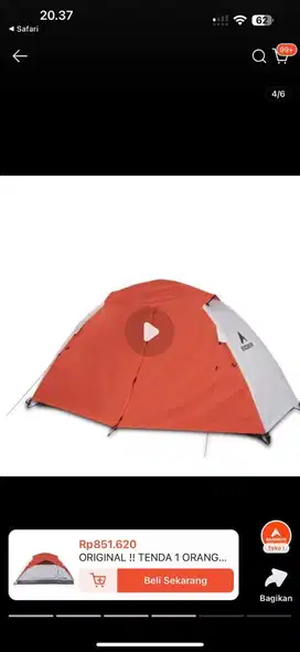 Tenda Eiger Berganoa 1P buat 1 orang