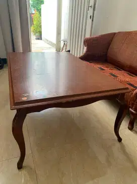 meja sofa kayu jati kondisi terawat