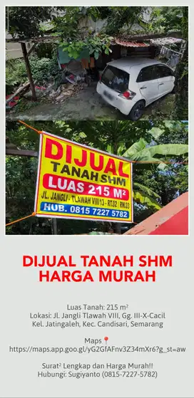 JUAL TANAH SHM MURAH DI SEMARANG