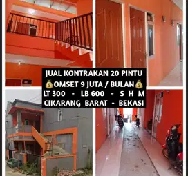 JUAL KONTRAKAN 20 PINTU DI CIKARANG BARAT BEKASI