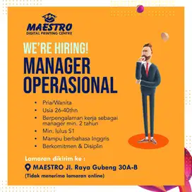 MANAGER OPERASIONAL Digital Printing