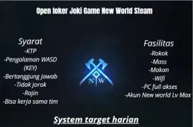 Lowongan Kerja Joki Game / Farmer Gold Game New World Aeturnum