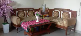 Sofa kayu model L + Meja