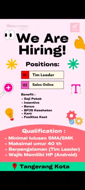 Dibutuhkan sales online honda