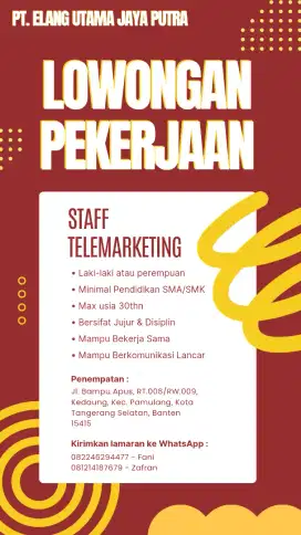 Lowongan Pekerjaan Telemarketing