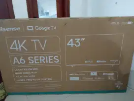 Tv 43 hisense 43A6500K UHD 4K Google Tv Dolby vision dan atmos