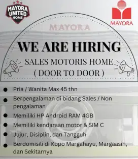 Dicari sales door to door mayora