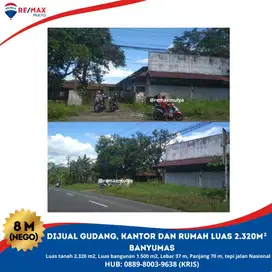 Dijual Gudang, Kantor dan Rumah Seluas 2.320 M2