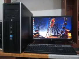 Pc HP pakai ssd fullset intel core i5 + ram 8gb + monitor 19inch