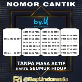 Perdana Nomor Cantik  Triple 333 by.U Kartu Tanpa Masa Aktif