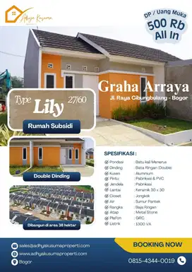 Rumah subsidi Dp murah di Dramaga - Bogor