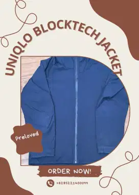 Jacket Uniqlo Blocktech size L warna Biru original