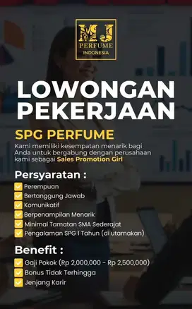 Di cari karyawan sales parfume