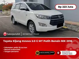 [ LOW KM ] Toyota Kijang Innova 2.0 G Manual Putih Bensin 2016/2017