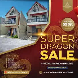 RUMAH 2 LANTAI MODERN DI COLOMADU 1 UNIT DISKON SERATUS JUTA