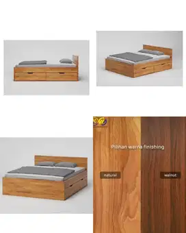 Kasur + Dipan Kayu 200x200 - TIDAK DIJUAL TERPISAH YA PAK/BU