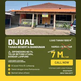 DIJUAL TANAH DI JALAN DIPONEGORO LAMPUNG