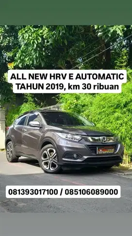 ALL NEW HRV E 1.5 AUTOMATIC
TAHUN 2019, km 30 ribuan