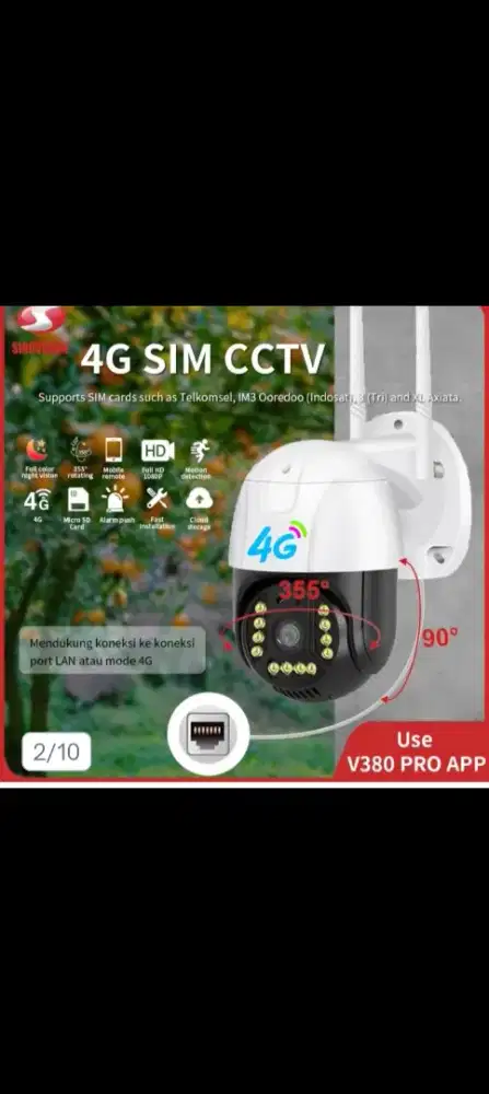 Cctv tanpa wifi pantau lewat hp jarak jauh (SIM 4G)