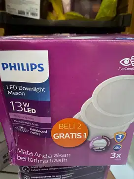 Lampu philips LED 13 watt DL plat bulat