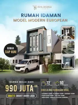 Rumah 2 Lantai di Yasmin Pusat Kota Bogor SHM SIap Huni