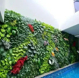 Pembuatan taman vertikal garden sintetis