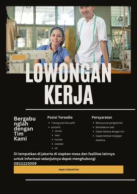 Lowongan kerja penjahit