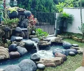 Jasa pembuatan kolam koi/ kolam relief tebing